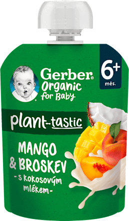 organic BIO příkrm v sáčku mango a broskev s kokosovým mlékem Gerber Organic