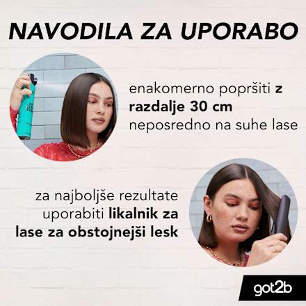 Sprej za gladke in sijoče lase got GLOSS got2b