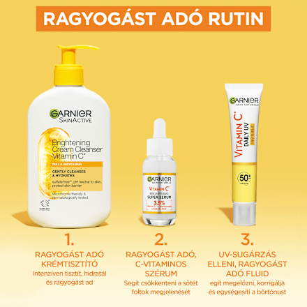 C vitaminos arcszérum és invisible fluid SPF50 duopack GARNIER SKIN NATURALS