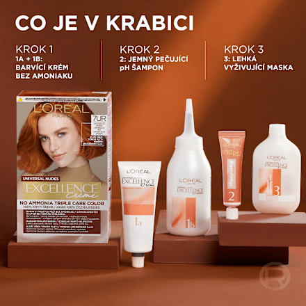 Universal Nudes barva na vlasy 7UR měděná L'ORÉAL PARiS EXCELLENCE Creme