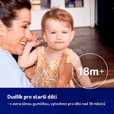 dudlík silikonový Harmony 18m+, hnědá LOVI