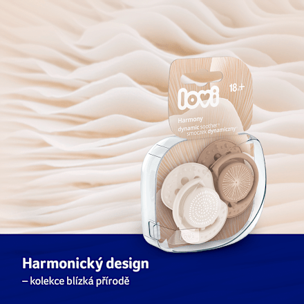 dudlík silikonový Harmony 18m+, hnědá LOVI