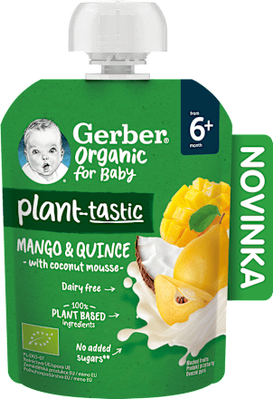 organic BIO příkrm v sáčku mango a kdoule s kokosovým mlékem Gerber Organic