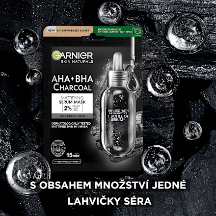 textilní pleťová maska na rozšířené póry GARNIER SKIN NATURALS