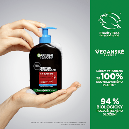 čisticí pleťový gel Charcoal  GARNIER PureActive