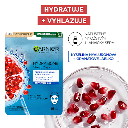 superhydratační textilní maska s granátovým jablkem GARNIER SKIN NATURALS