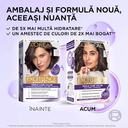 Vopsea de păr permanentă cu amoniac 5.11 L'ORÉAL PARiS EXCELLENCE Creme