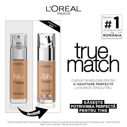 True Match fond de ten 7D/7W Golden Amber L'ORÉAL PARiS