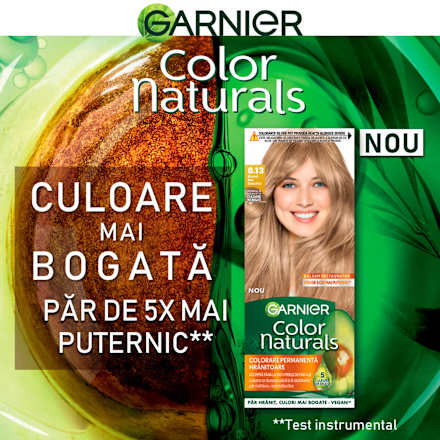 Vopsea de păr permanentă 8.13 Blond bej deschis GARNIER Color naturals