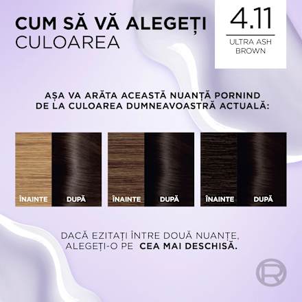 Vopsea de păr permanentă cu amoniac 4.11 L'ORÉAL PARiS EXCELLENCE Creme