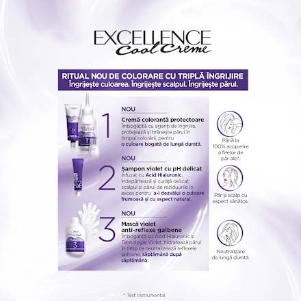 Vopsea de păr permanentă cu amoniac 8.11 L'ORÉAL PARiS EXCELLENCE Creme