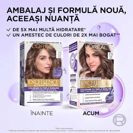 Vopsea de păr permanentă cu amoniac 7.11 L'ORÉAL PARiS EXCELLENCE Creme