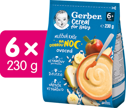Cereal mléčná kaše ovocná na dobrou noc Gerber Cereal