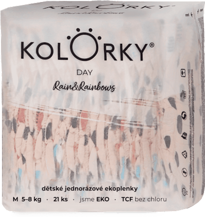 pleny DAY, velikost M, motiv Déšť & duha KOLORKY