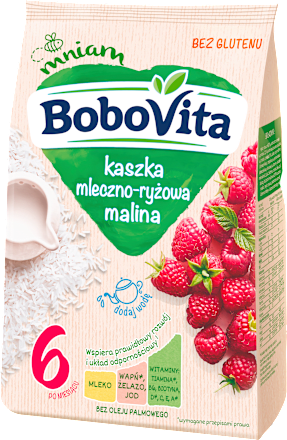Kaszka mleczno-ryżowa malina, po 6 miesiącu Bobovita