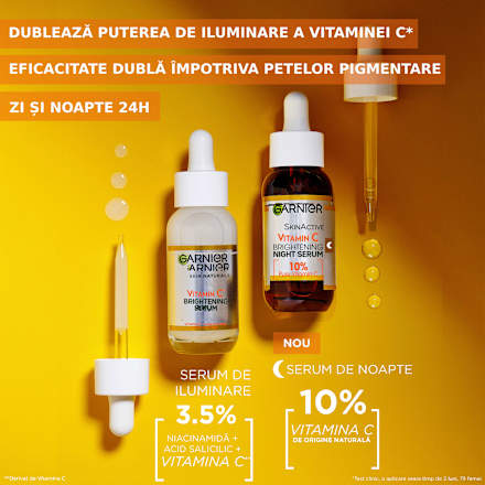 Ser de noapte pentru față cu vitamina C GARNIER SKIN NATURALS