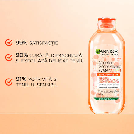 Apă micelară cu efect exfoliant delicat GARNIER SKIN NATURALS