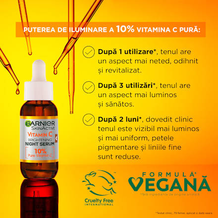 Ser de noapte pentru față cu vitamina C GARNIER SKIN NATURALS