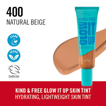 Kind&Free Glow It Up! tečni puder - 400 Natural Beige RIMMEL LONDON