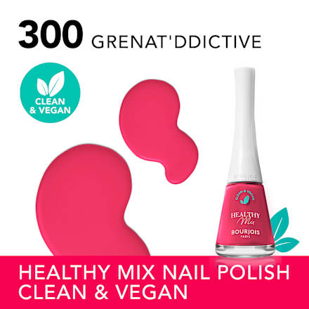 Clean & Vegan Healthy Mix lak za nokte – 300 Grenat`ddictive BOURJOIS PARIS