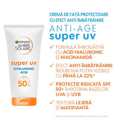 Cremă de față antirid cu FPS50 GARNIER AMBRE SOLAIRE