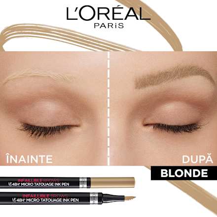 Micro Tatouage Unbelieva Brow creion de sprâncene 101 Blonde L'ORÉAL PARiS