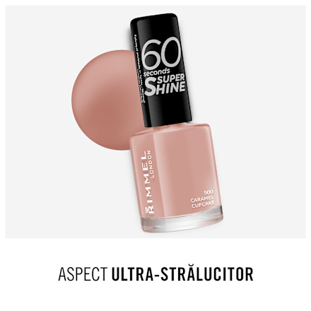 Lac de unghii 60 Seconds Super Shine 500 Caramel Cupcake RIMMEL LONDON