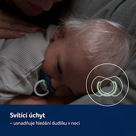 dudlík silikonový dynamický NIGHT&DAY růžový, 6-18m  LOVI