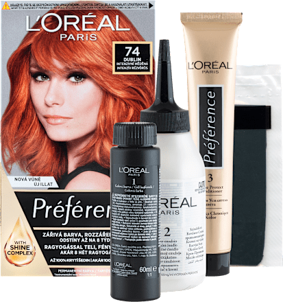 barva na vlasy Mango intenzivní měděná 74 L'ORÉAL PARiS PRÉFÉRENCE