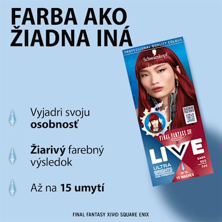 barva na vlasy Ultra Brights 026 Temně červená Schwarzkopf LIVE