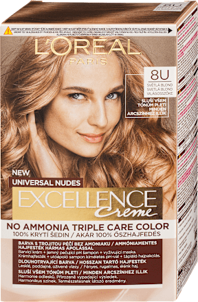 barva na vlasy Nudes Světlá blond 8U L'ORÉAL PARiS EXCELLENCE Creme