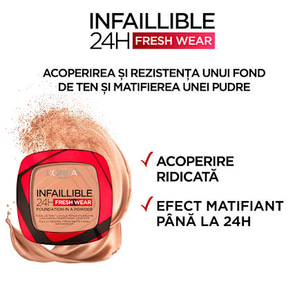 Pudră compactă Infaillible 24H Fresh Wear 120 L'ORÉAL PARiS