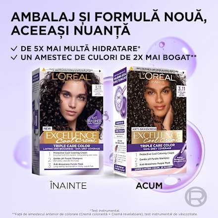 Vopsea de păr permanentă cu amoniac 3.11 L'ORÉAL PARiS EXCELLENCE Creme