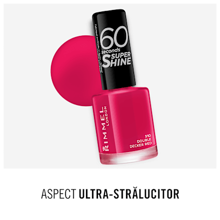 Lac de unghii 60 Seconds Super Shine 310 Double Decker Red RIMMEL LONDON
