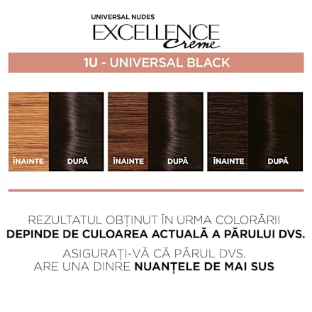 Vopsea de păr permanentă 1U universal black L'ORÉAL PARiS EXCELLENCE Creme