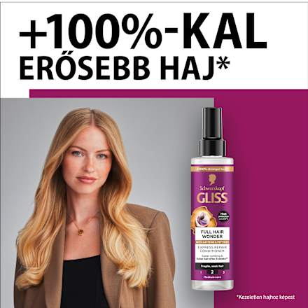 Expressz balzsam Full Hair Wonder, töredező és gyenge hajra Schwarzkopf GLISS