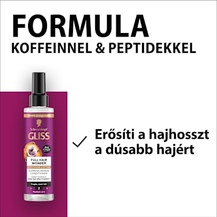 Expressz balzsam Full Hair Wonder, töredező és gyenge hajra Schwarzkopf GLISS
