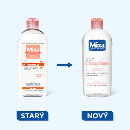 micelární voda proti vysušování pleti Mixa