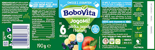Deserek jabłka jagody i banany po 6 miesiącu  Bobovita