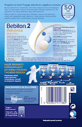 2 Pronutra Advance Mleko następne po 6 m-cu  Bebilon