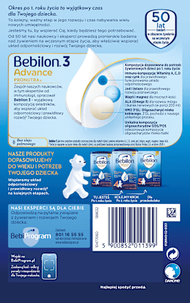 Mleko modyfikowane po 1. roku 3 Pronutra Advance  Bebilon
