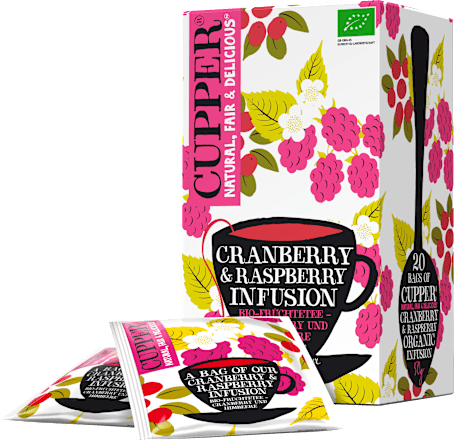bio čaj Cranberry & Rasberry Infusion 20x2,5g Cupper
