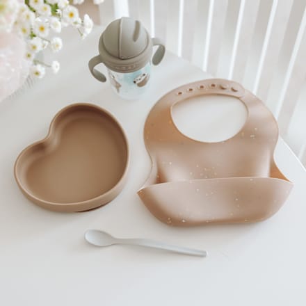 silikonový bryndák béžový Canpol babies