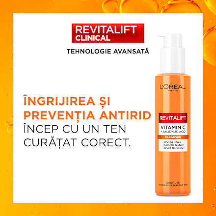 Gel de curățare cu vitamina C și acid salicilic L'ORÉAL PARiS REVITALIFT