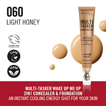 Multi-Tasker Wake Me Up korektor i puder - 060 Light Honey RIMMEL LONDON