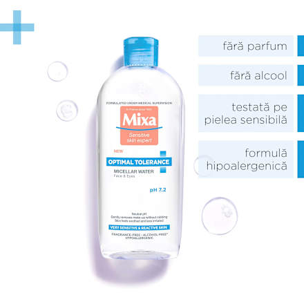 Apă micelară tolerantă pentru față Mixa