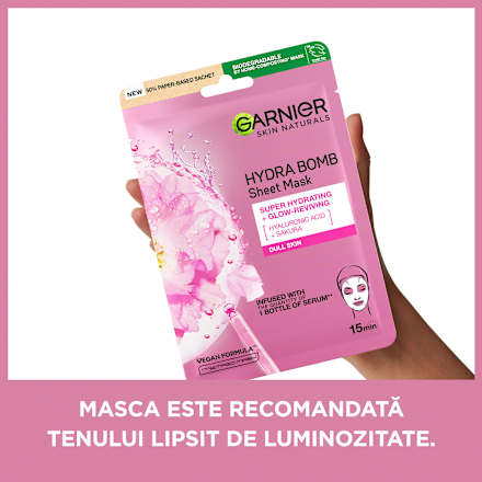 Mască de față pentru hidratare si iluminare GARNIER SKIN NATURALS