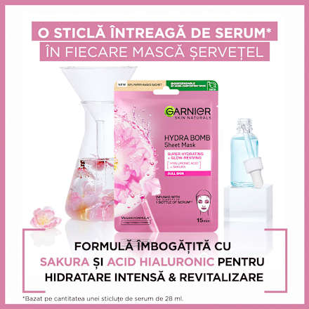 Mască de față pentru hidratare si iluminare GARNIER SKIN NATURALS