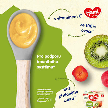 přesnídávka 100% ovoce jablko, kiwi, acerola Hami