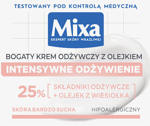 Przeciw przesuszaniu odżywczy krem z olejkiem z wiesiołka  Mixa